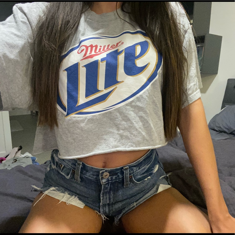 Oversized Miller Lite Crop Top